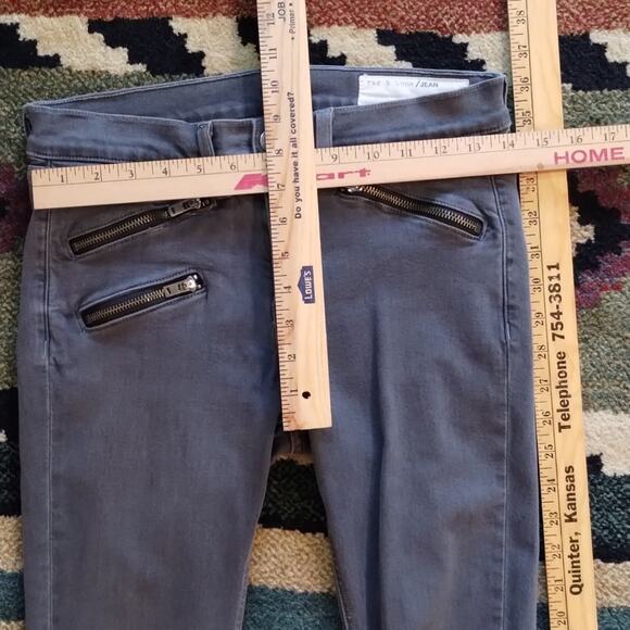 rag & bone Zipper Tech Moto Skinny Ankle Dark Gray Seattle Jeans 29 - Picture 13 of 16